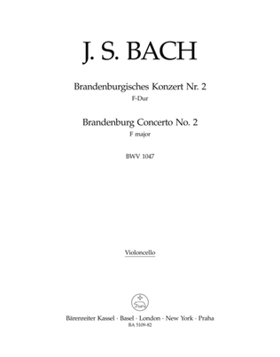 Book cover for Brandenburg Concerto, No. 2, No. 2 F major, BWV 1047