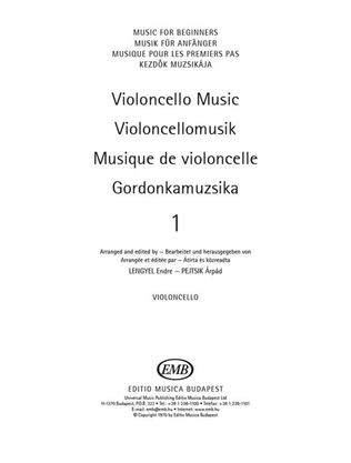 Book cover for Violoncello Music for Beginners - cello part