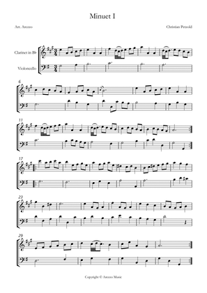 bach bwv anh 114 minuet in g Clarinet and cello sheet music with ornaments