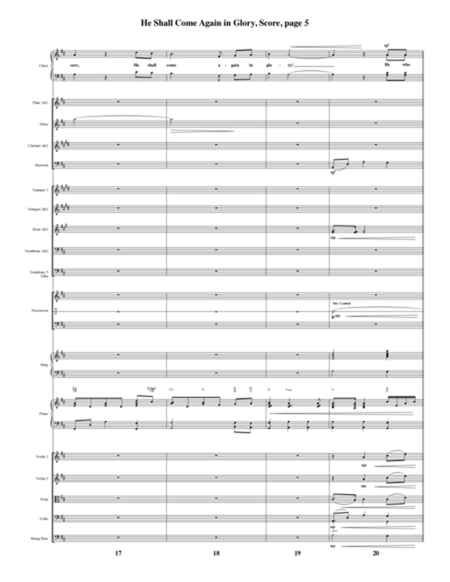 He Shall Come Again in Glory (arr. Thomas Grassi) - Full Score