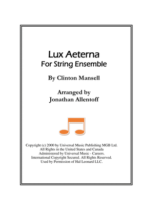 Book cover for Lux Aeterna