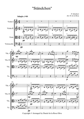 Book cover for Ständchen - F. Schubert - For String Quartet (Full Score and Parts)