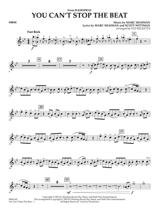 Book cover for You Can't Stop The Beat (from Hairspray) (arr. Ted Ricketts) - Oboe