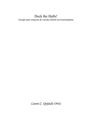 Book cover for Deck the Halls! Beginning Children String Orchestra, SCORE & PARTS.