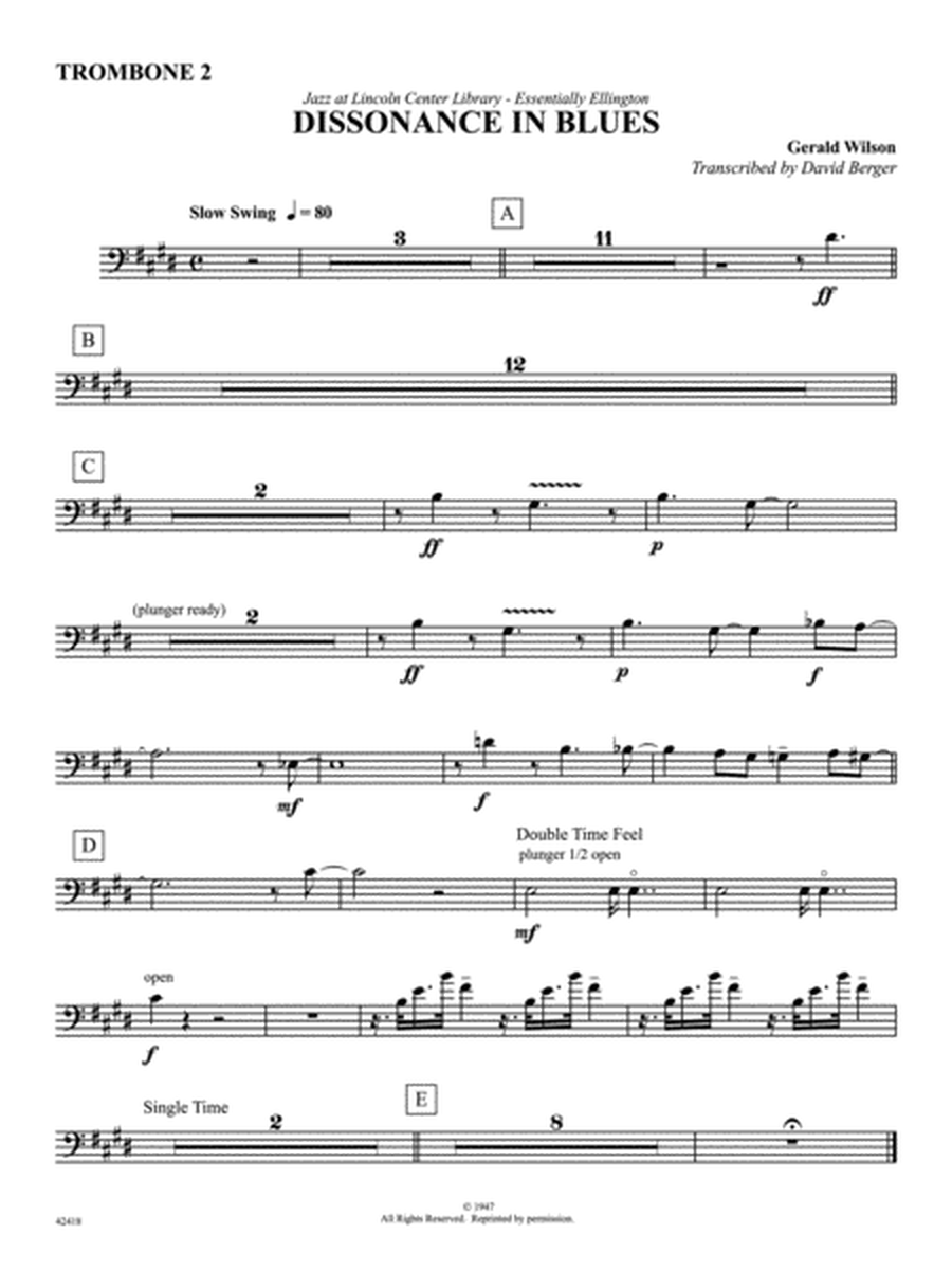 Dissonance in Blues: 2nd Trombone