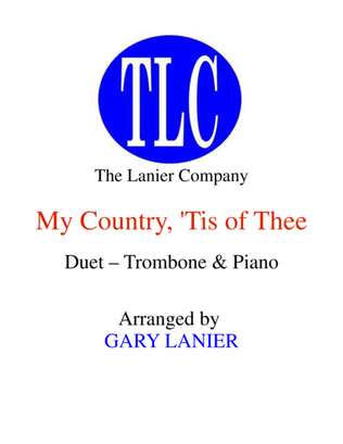 Book cover for MY COUNTRY, ‘TIS OF THEE (Duet – Trombone and Piano/Score and Parts)