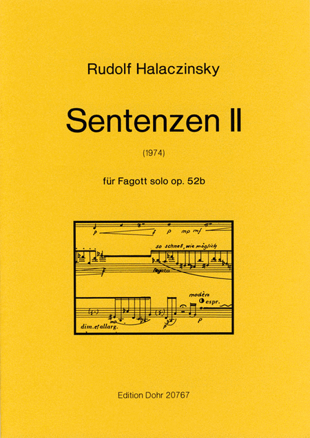 Sentenzen II für Fagott solo op. 52b (1974)