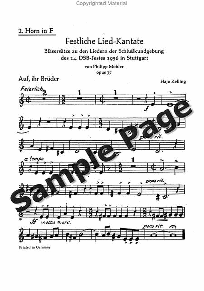 Festliche Liedkantate op. 37