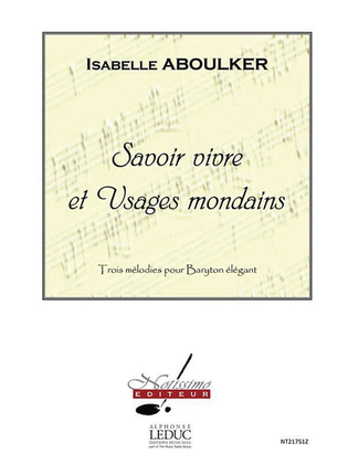 Book cover for Aboulker Savoir Vivre Et Usages Mondains Baritone Solo & Piano Book