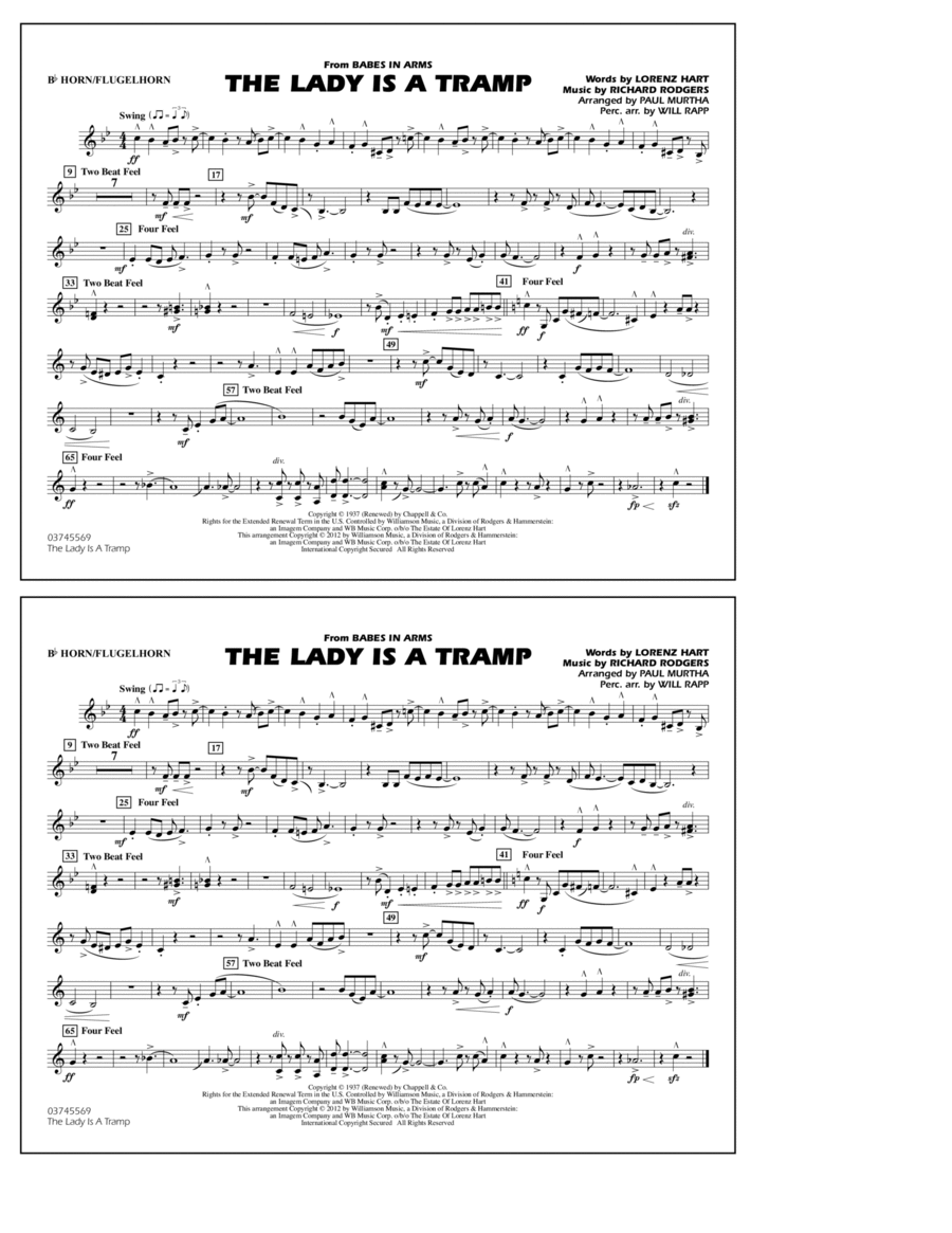 The Lady Is A Tramp - Bb Horn/Flugelhorn