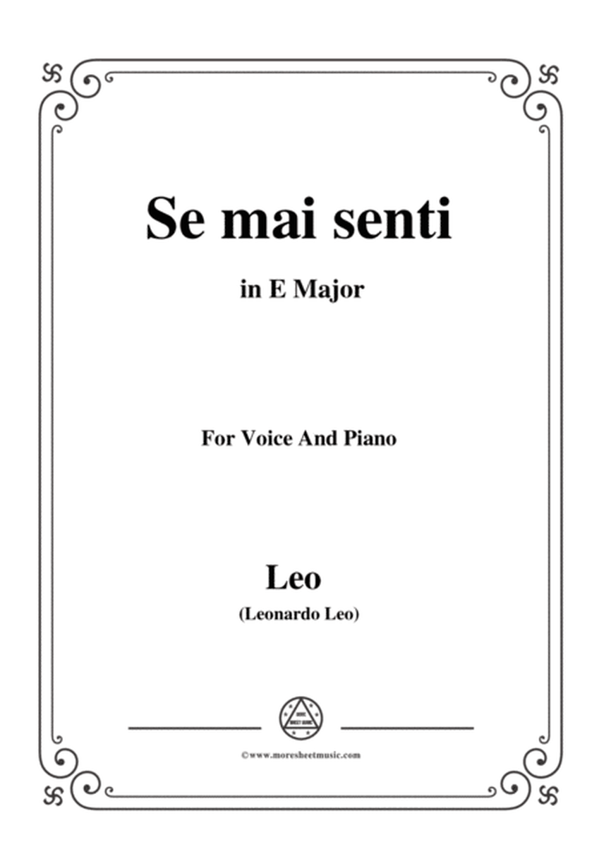 Leo-Se mai senti,from 'La clemenza di Tito',in E Major,for Voice and Piano image number null