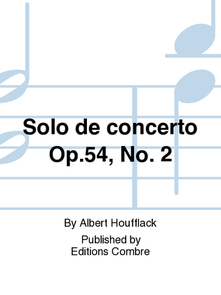 Book cover for Solo de concerto Op. 54 No. 2