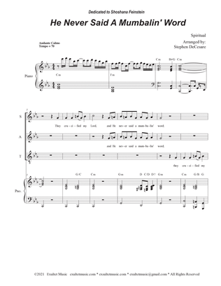 Book cover for He Never Said A Mumbalin' Word (SATB)