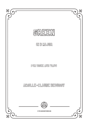 Book cover for Debussy-Green in D Major,for voice and piano