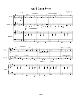 Book cover for Auld Lang Syne (violin duet) with optional piano accompaniment
