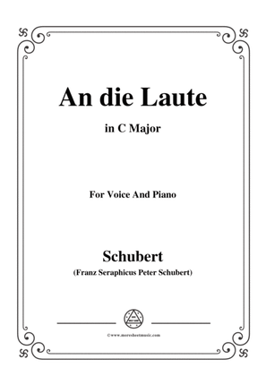 Book cover for Schubert-An die Laute,Op.81 No.2,in C Major,for Voice&Piano