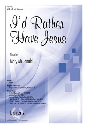 Book cover for I'd Rather Have Jesus