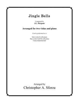 Book cover for Jingle Bells, for two violas and piano
