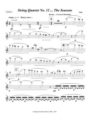 Book cover for String Quartet No. 12 ... The Seasons (2010) Violin 1