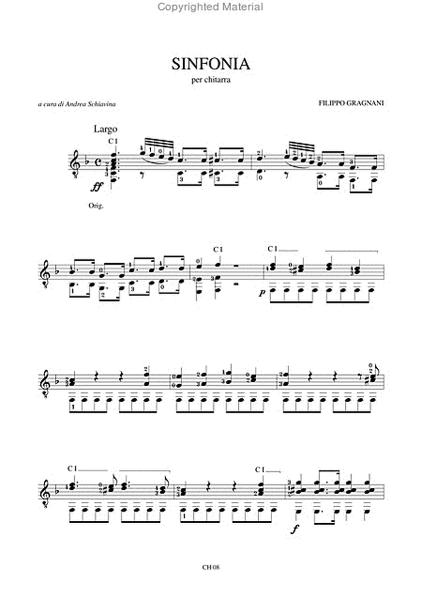 Sinfonia for Guitar by Filippo Gragnani Acoustic Guitar - Sheet Music
