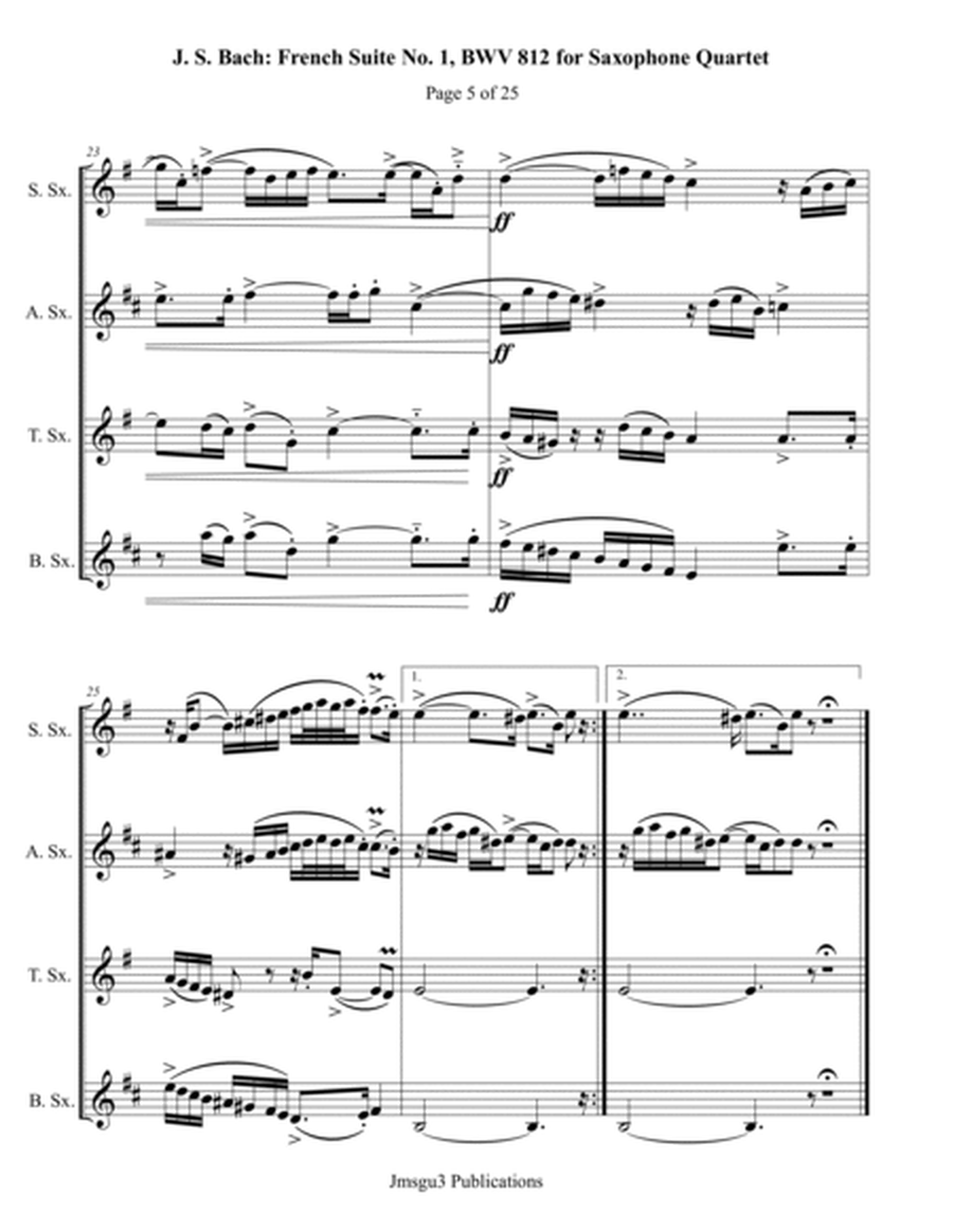 Bach: The Six French Suites Complete for Saxophone Quartet image number null