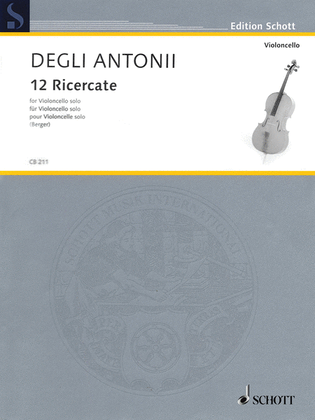 Book cover for 12 Ricercate For Violoncello Solo