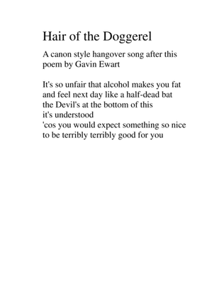 Book cover for Hair of the doggerel for 3 bassoons