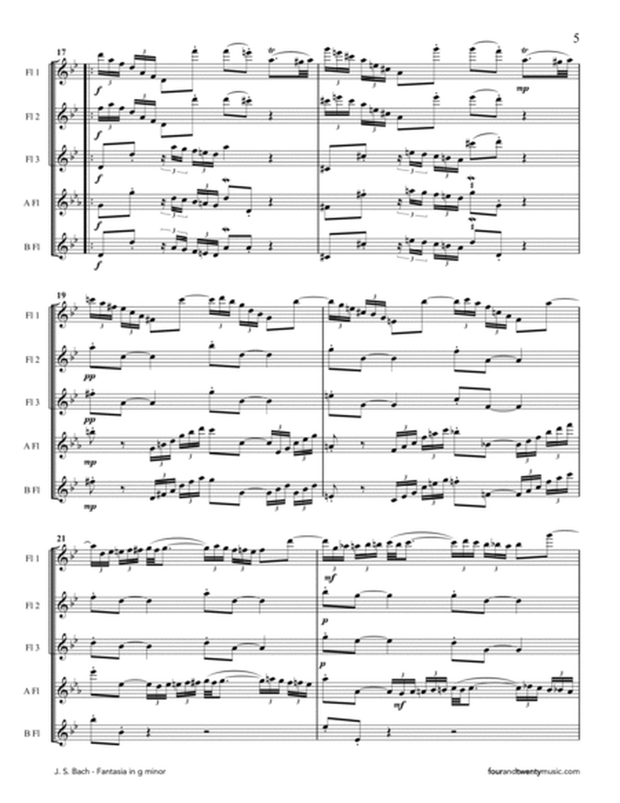 Fantasia in g minor, BWV 906, arranged for flute quartet or quintet image number null