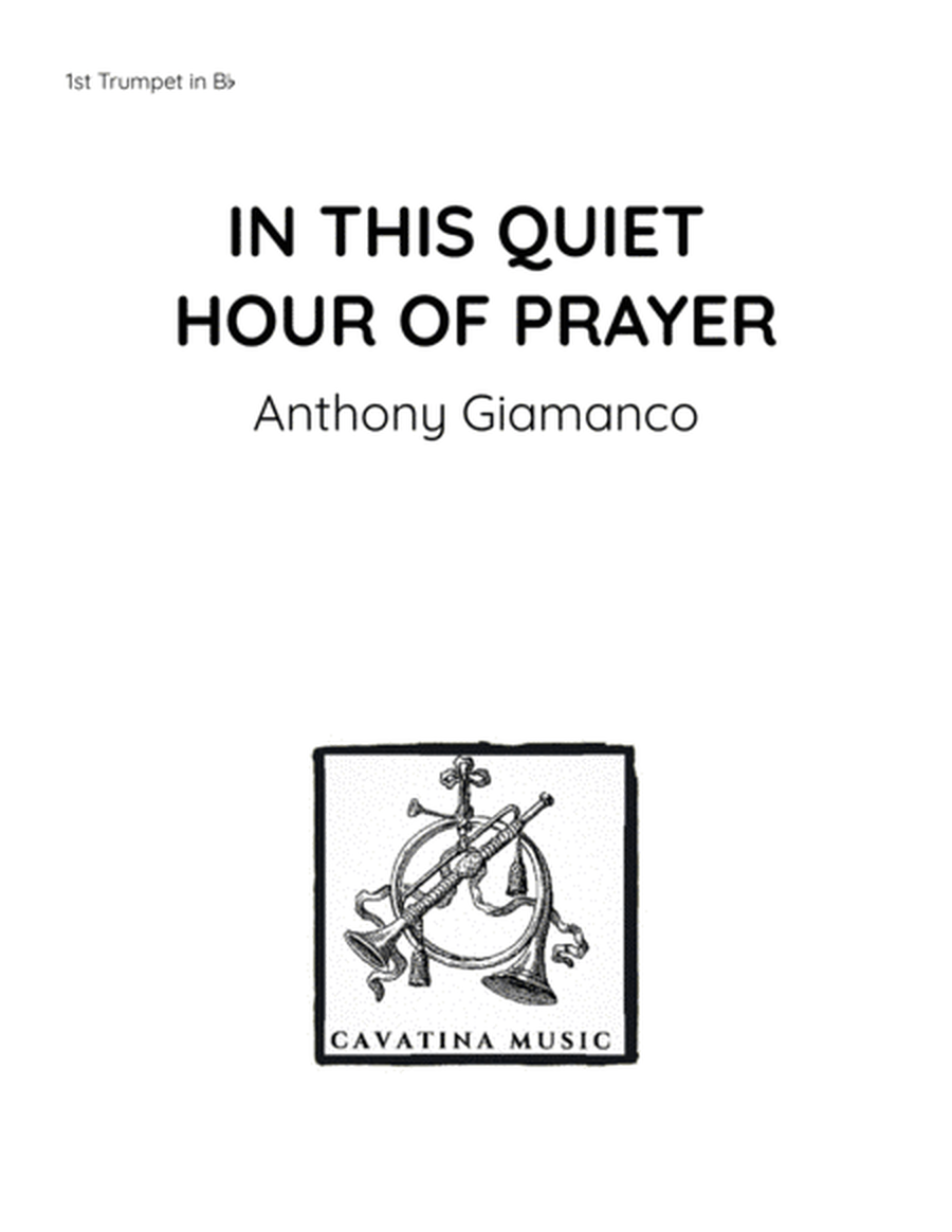 In This Quiet Hour of Prayer - brass quartet image number null