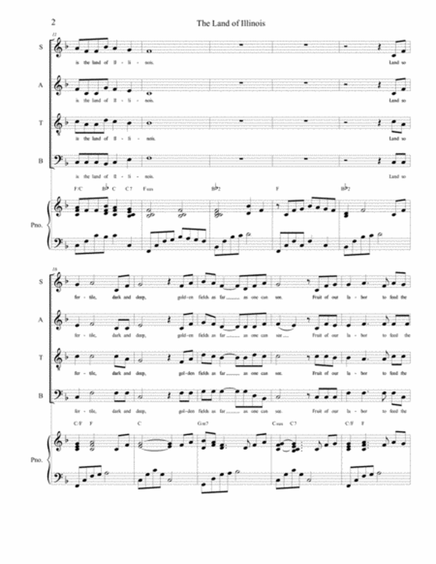 The Land of Illinois (SATB) image number null