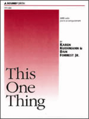 Book cover for This One Thing