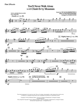 Book cover for You'll Never Walk Alone (with "Climb Ev'ry Mountain") (arr. Mark Hayes) - Flute 2 (Piccolo)