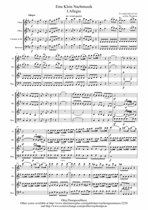 Book cover for Mozart: Serenade No.13 in G "Eine Kleine Nachtmusik" K.525 Mvt.I Allegro - wind quartet