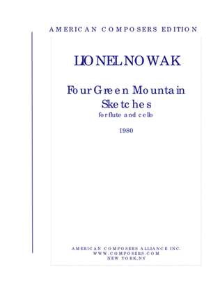 Book cover for [NowakL] Four Green Mountain Sketches