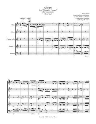 Book cover for Allegro (from "Sonata for Trumpet") (Bb) (Woodwind Quintet - 1 Flute, 1 Oboe, 1 Clar, 1 Hrn, 1 Basso