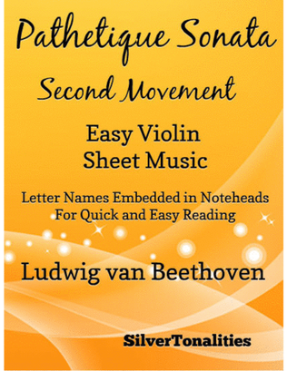 Book cover for Pathetique Sonata Second Movement Easy Violin Sheet Music