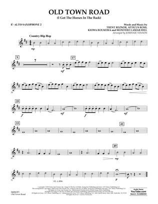 Book cover for Old Town Road (arr. Johnnie Vinson) - Eb Alto Saxophone 2