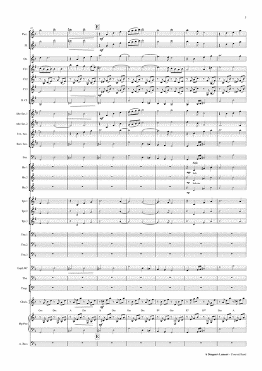 A Dragon's Lament - Concert Band Score and Parts PDF image number null