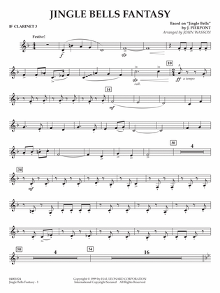 Jingle Bells Fantasy (arr. John Wasson) - Bb Clarinet 3