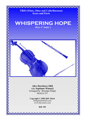 Book cover for Whispering Hope - Trio (Flute Oboe and Cello/Bassoon)