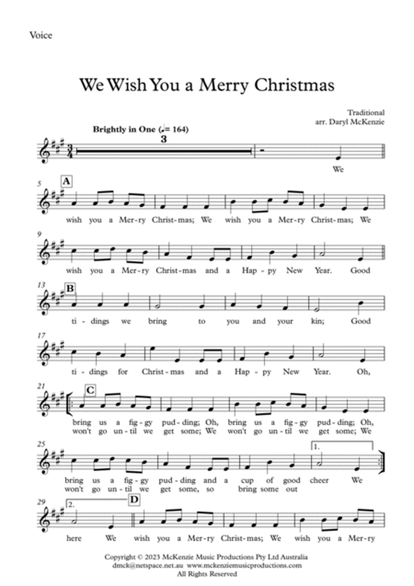 We Wish You a Merry Christmas - Vocal with Choir and Pops Orchestra Key of A
