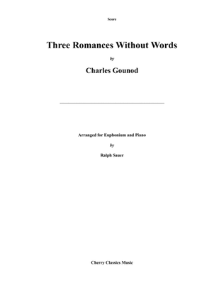 Book cover for Three Romances Without Words for Euphonium & Piano