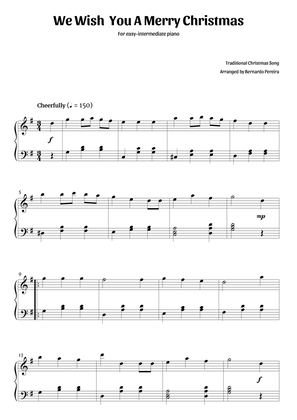 We Wish You A Merry Christmas (easy-intermediate piano – clean sheet music)
