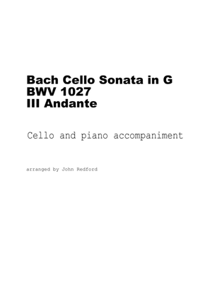 Book cover for Bach Cello Sonata in G III. Andante
