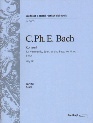 Book cover for Violoncello Concerto in B flat major Wq 171