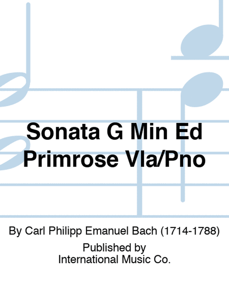 Sonata G Min Ed Primrose Vla/Pno