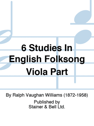 Book cover for 6 Studies In English Folksong Viola Part