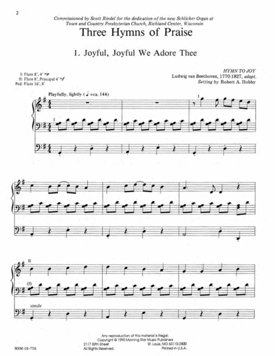 Three Hymns of Praise, Set 1