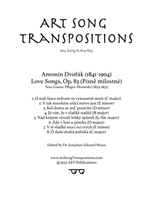 Book cover for DVORÁK: Písně milostné, Op. 83 (transposed down one whole step, "Love songs")