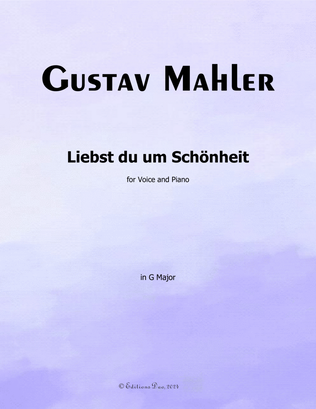 Book cover for Liebst du um Schönheit, by Gustav Mahler, in G Major
